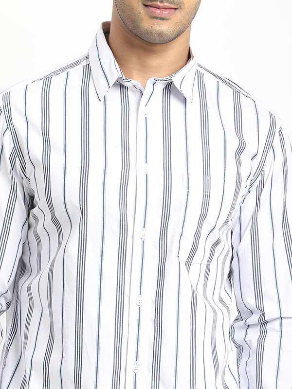 Men's Striped Full Sleeves Cotton Shirt - Image 3