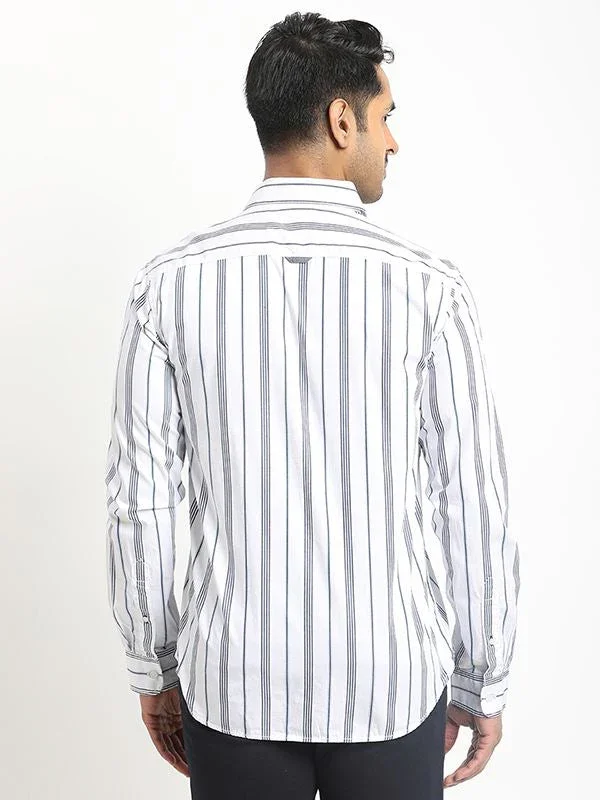 Men's Striped Full Sleeves Cotton Shirt - Image 5