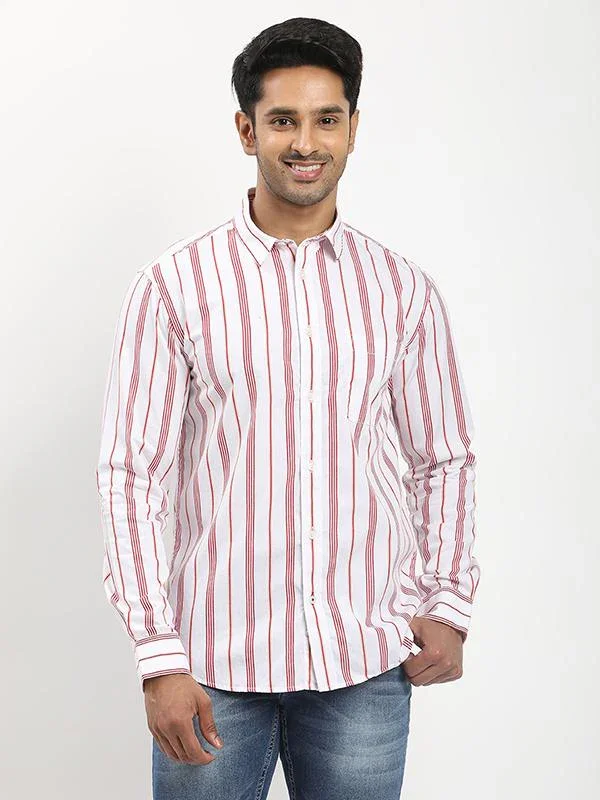 Men's Striped Full Sleeves Cotton Shirt - Image 6