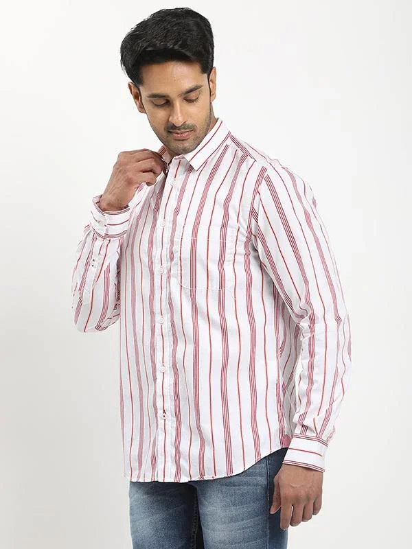 Men's Striped Full Sleeves Cotton Shirt - Image 7