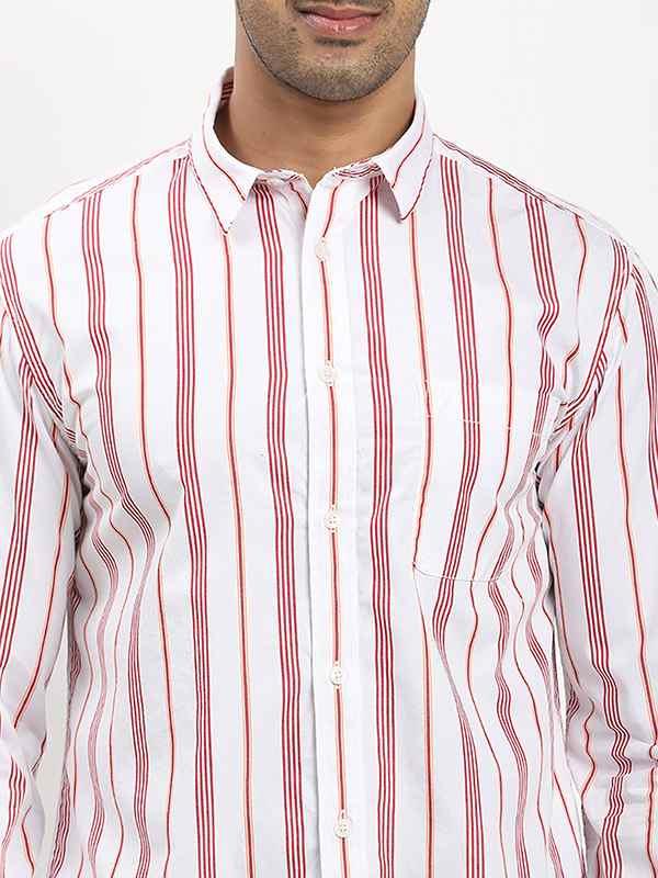Men's Striped Full Sleeves Cotton Shirt - Image 8
