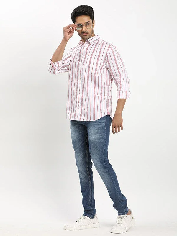 Men's Striped Full Sleeves Cotton Shirt - Image 9