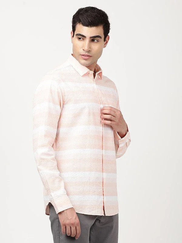 Men's Striped Full Sleeves Cotton Shirt - Image 2