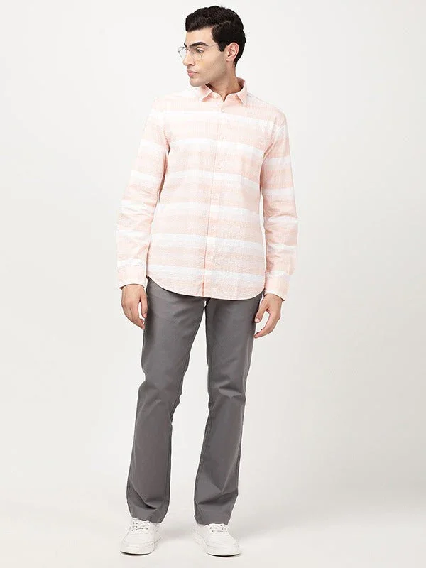 Men's Striped Full Sleeves Cotton Shirt - Image 4