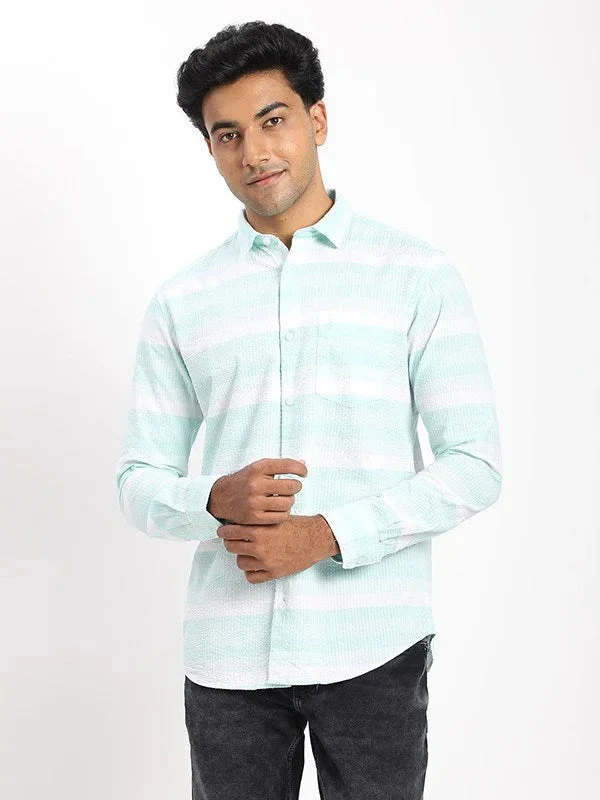 Men's Striped Full Sleeves Cotton Shirt - Image 6