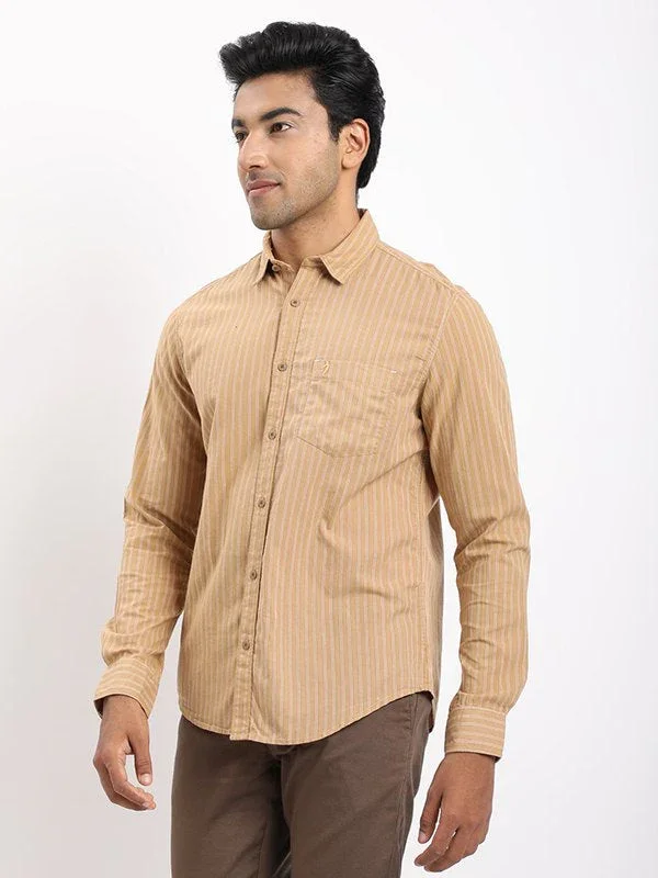 Men's Striped Full Sleeves Cotton Shirt - Image 2