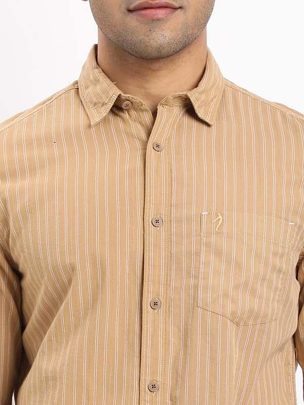 Men's Striped Full Sleeves Cotton Shirt - Image 3