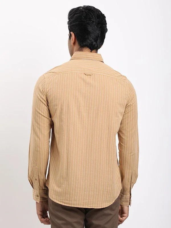 Men's Striped Full Sleeves Cotton Shirt - Image 4
