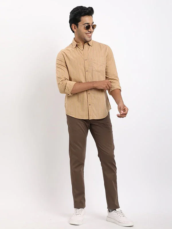 Men's Striped Full Sleeves Cotton Shirt - Image 5