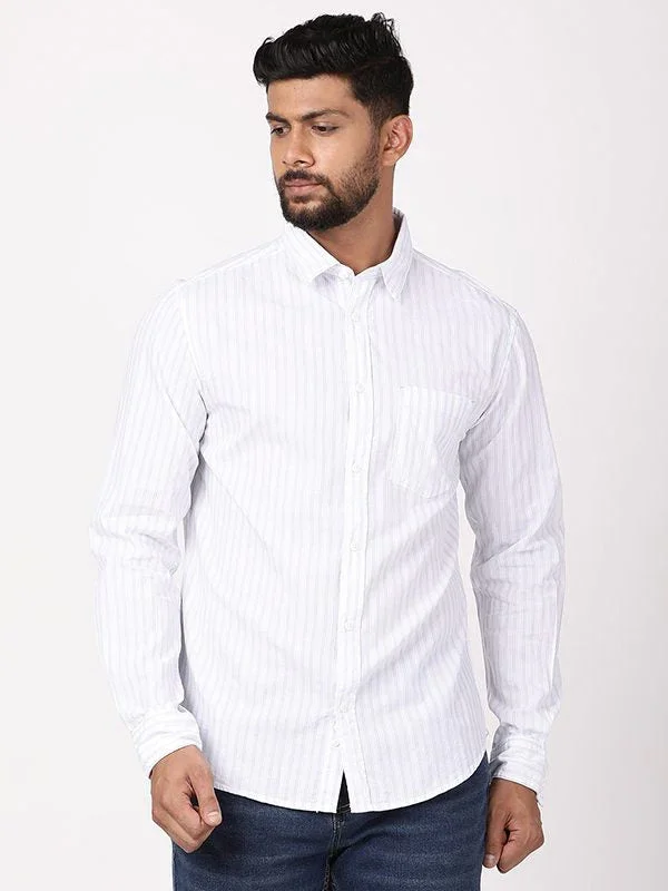Men's Striped Full Sleeves Cotton Shirt