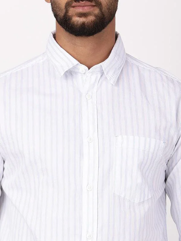Men's Striped Full Sleeves Cotton Shirt - Image 3