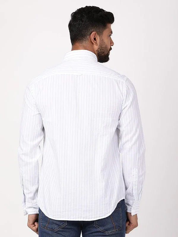 Men's Striped Full Sleeves Cotton Shirt - Image 4