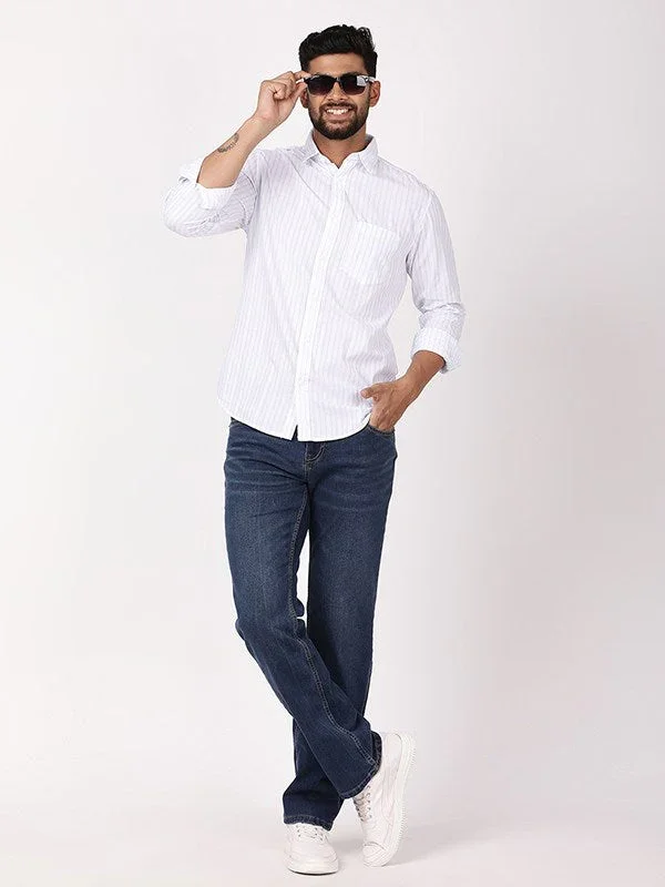 Men's Striped Full Sleeves Cotton Shirt - Image 5