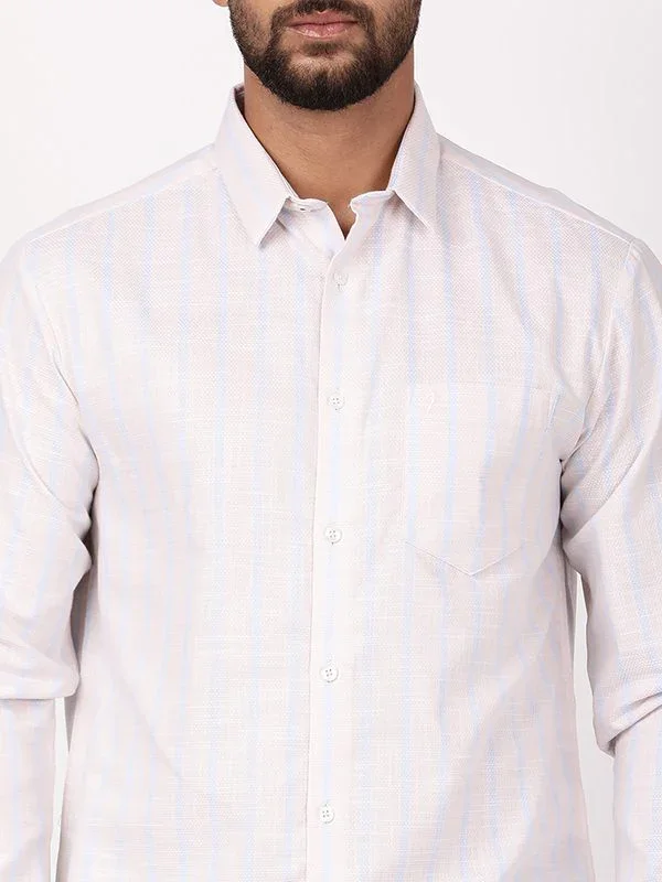 Men's Striped Full Sleeves Cotton Shirt - Image 3