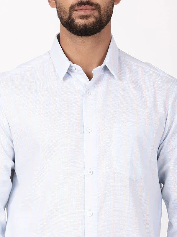 Men's Striped Full Sleeves Cotton Shirt - Image 8