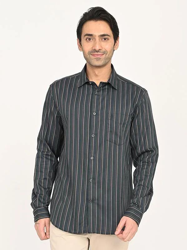 Men's Striped Full Sleeves Cotton Shirt