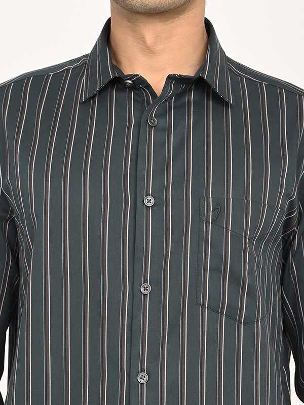 Men's Striped Full Sleeves Cotton Shirt - Image 3