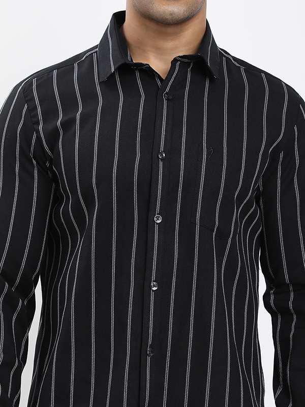 Men's Striped Full Sleeves Cotton Shirt - Image 3