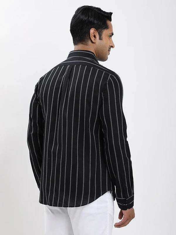 Men's Striped Full Sleeves Cotton Shirt - Image 4