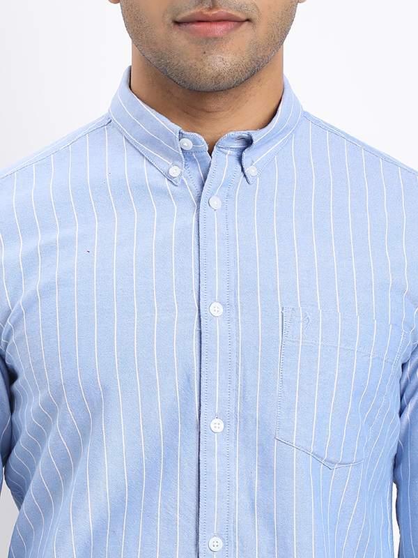 Men's Striped Full Sleeves Cotton Shirt - Image 3