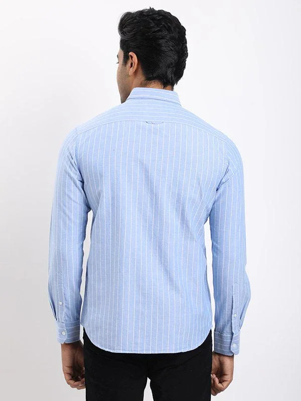 Men's Striped Full Sleeves Cotton Shirt - Image 4