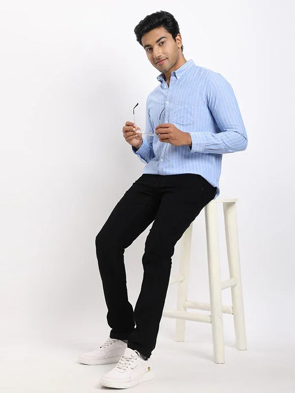 Men's Striped Full Sleeves Cotton Shirt - Image 5