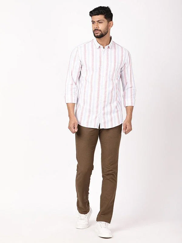 Men's Striped Full Sleeves Cotton Shirt - Image 10