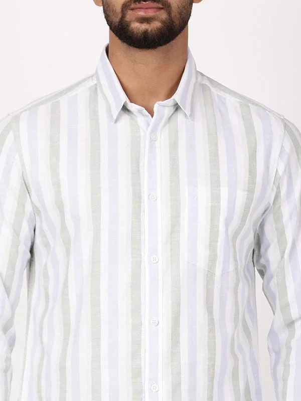 Men's Striped Full Sleeves Cotton Shirt - Image 3