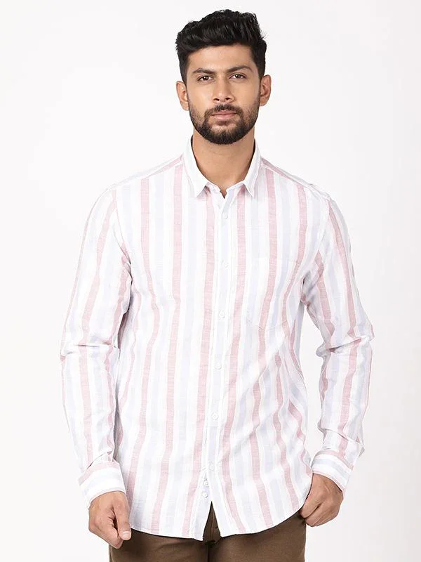 Men's Striped Full Sleeves Cotton Shirt - Image 6
