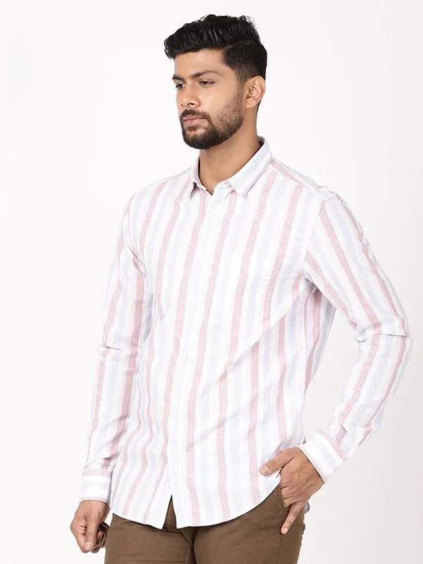 Men's Striped Full Sleeves Cotton Shirt - Image 7