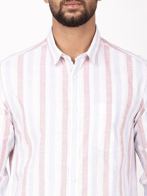 Men's Striped Full Sleeves Cotton Shirt - Image 8