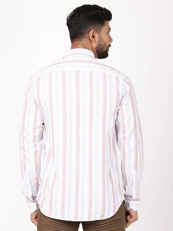 Men's Striped Full Sleeves Cotton Shirt - Image 9