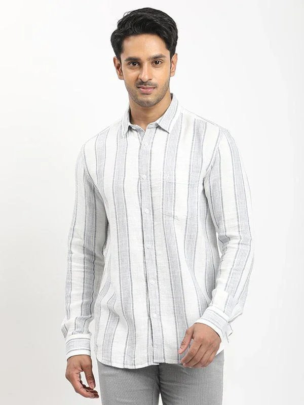 Men's Striped Full Sleeves Cotton Shirt