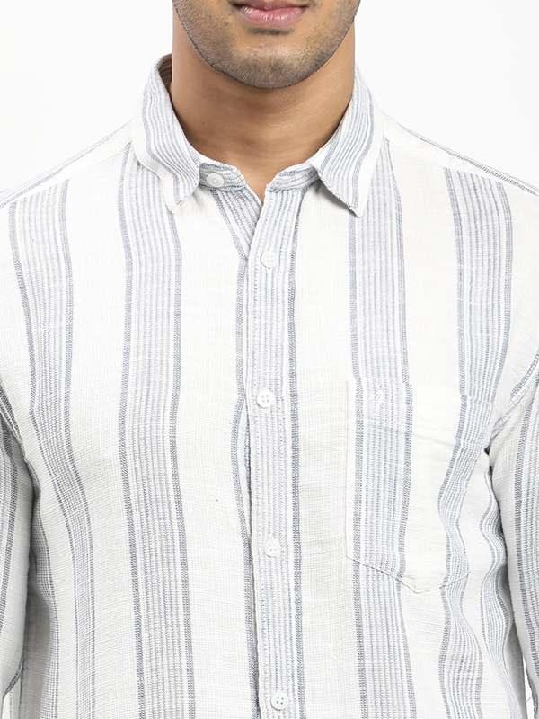 Men's Striped Full Sleeves Cotton Shirt - Image 3