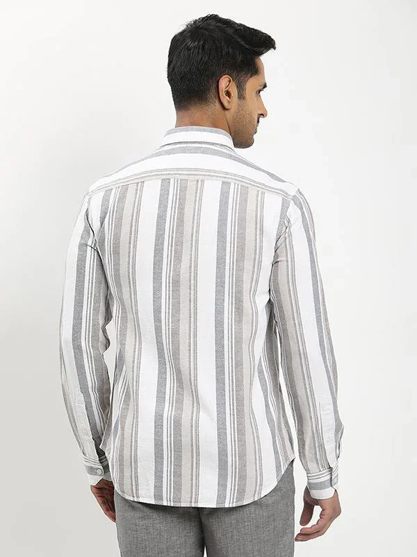 Men's Striped Full Sleeves Cotton Shirt - Image 10