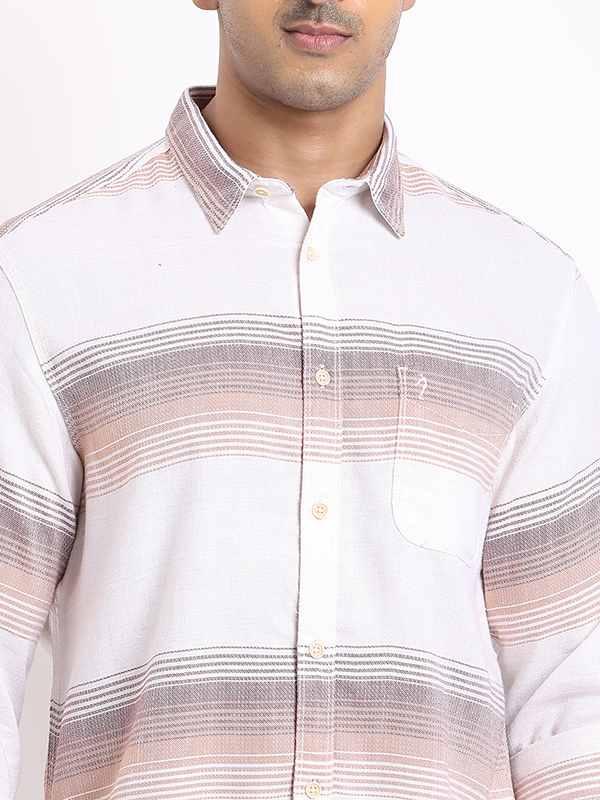 Men's Striped Full Sleeves Silk Shirt - Image 3