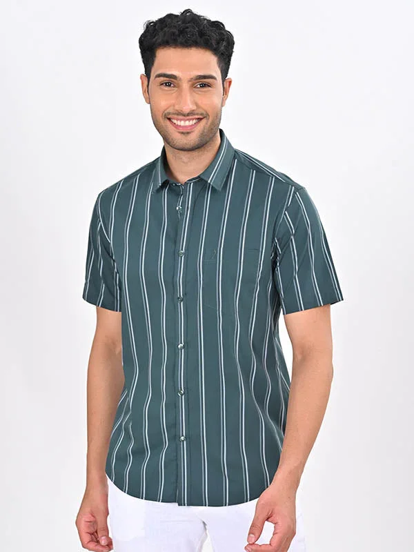 Men's Striped Half Sleeves Cotton Blend Shirt - Image 6