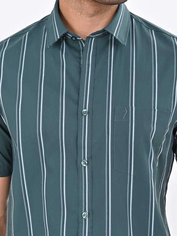 Men's Striped Half Sleeves Cotton Blend Shirt - Image 7