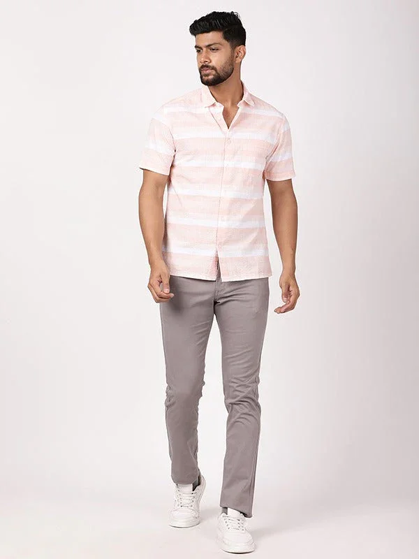 Men's Striped Half Sleeves Cotton Shirt - Image 10