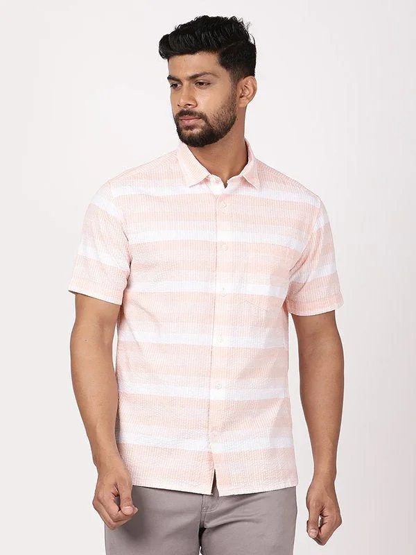 Men's Striped Half Sleeves Cotton Shirt - Image 6