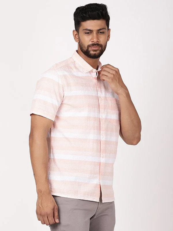 Men's Striped Half Sleeves Cotton Shirt - Image 7