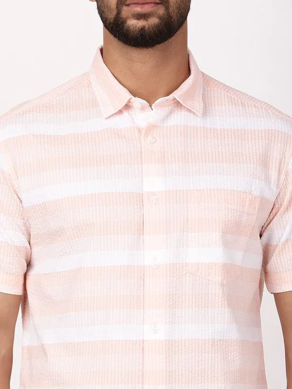 Men's Striped Half Sleeves Cotton Shirt - Image 8