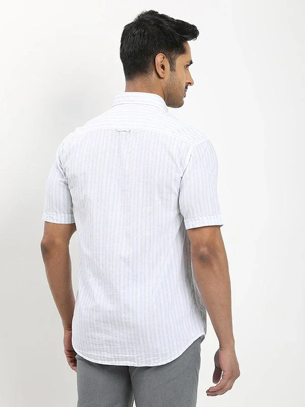 Men's Striped Half Sleeves Cotton Shirt - Image 5