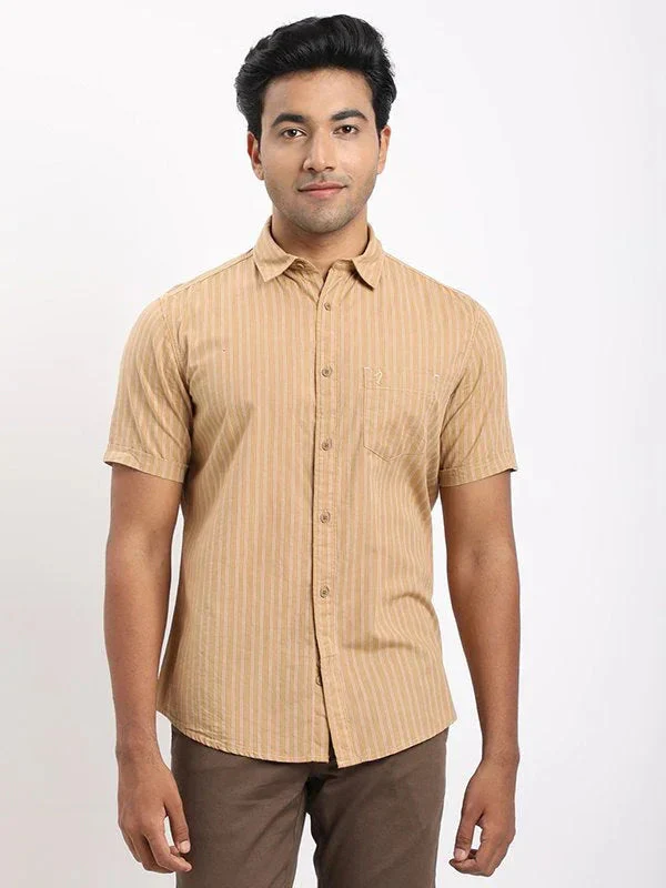 Men's Striped Half Sleeves Cotton Shirt - Image 6