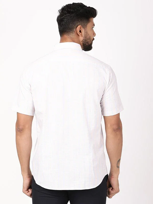 Men's Striped Half Sleeves Cotton Shirt - Image 4
