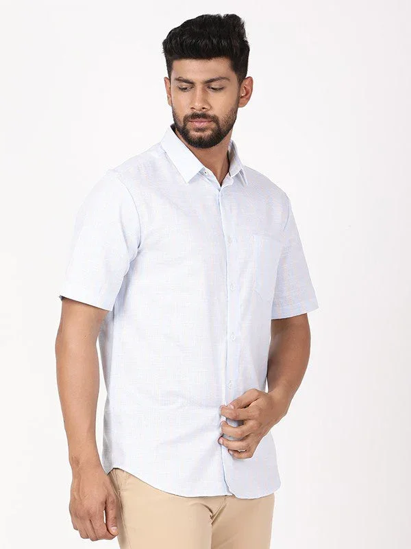 Men's Striped Half Sleeves Cotton Shirt - Image 7
