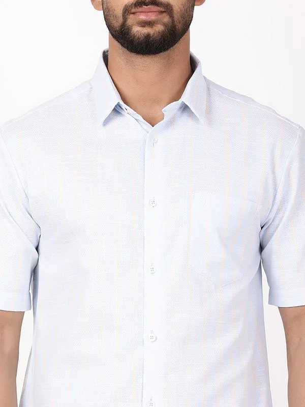 Men's Striped Half Sleeves Cotton Shirt - Image 8