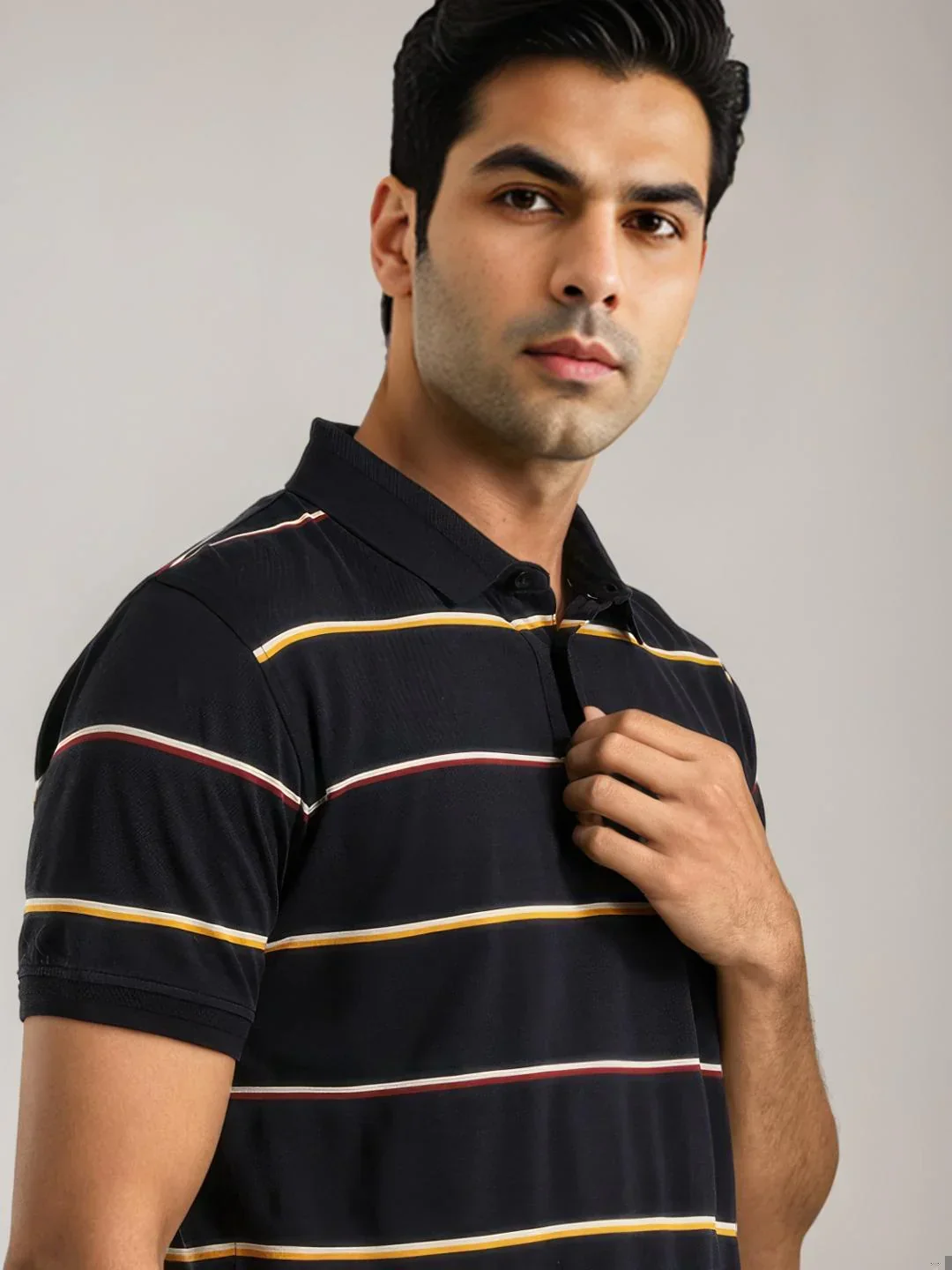Men's Striped Polo T-Shirt