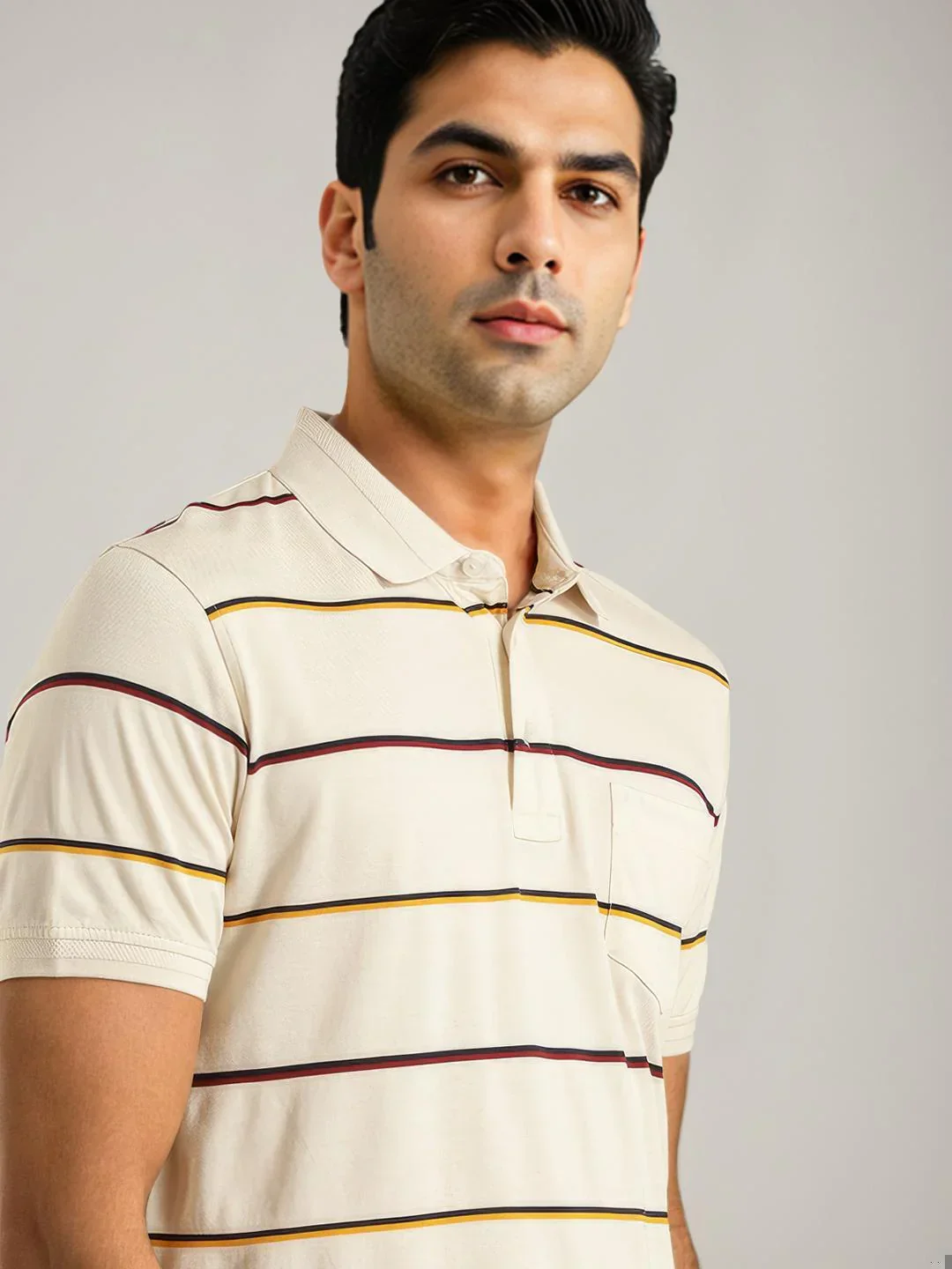 Men's Striped Polo T-Shirt - Image 5