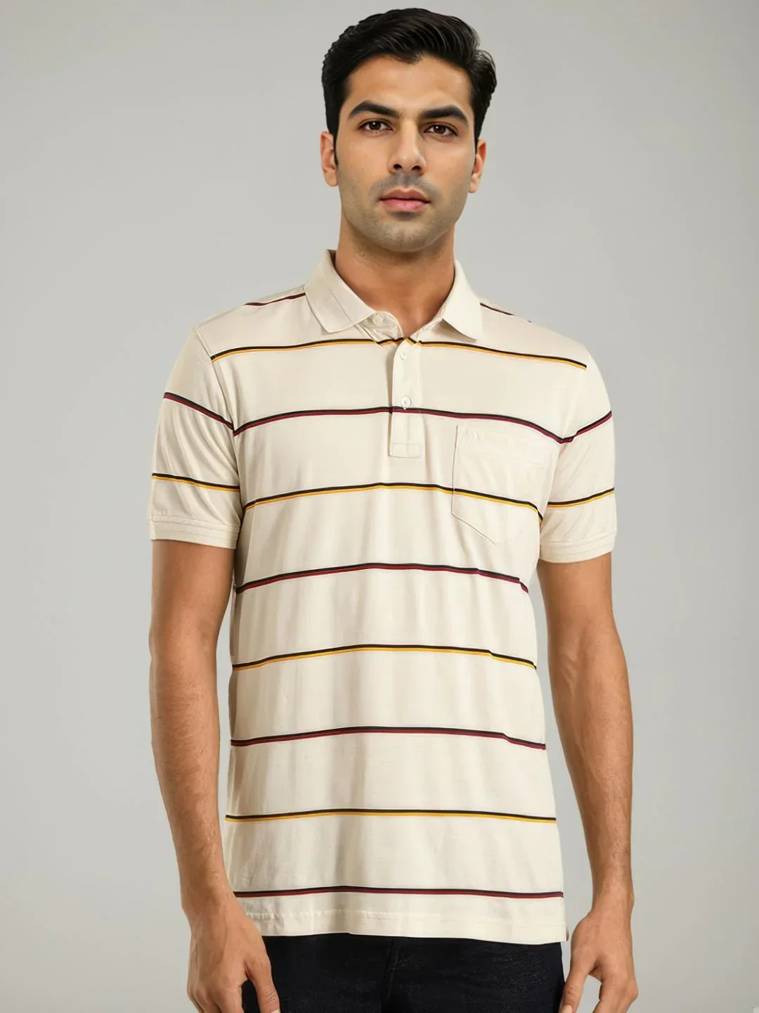 Men's Striped Polo T-Shirt - Image 6
